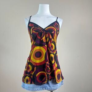 Y2K Max Rave Colorful Circle Babydoll Tank